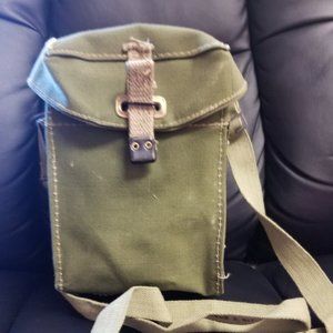 Vintage British Army bag , Gas Mask Bag